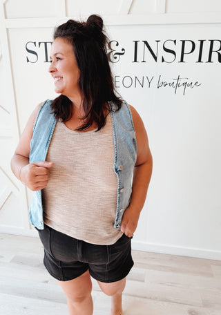 Janet V-Neck Button Down Vest *FINAL SALE*