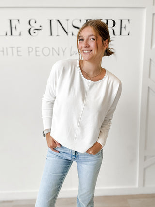 Frances Center Seamed Light Weight Sweater
