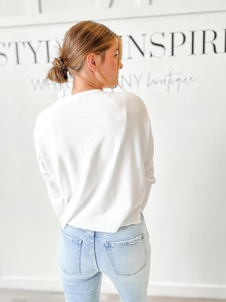 Frances Center Seamed Light Weight Sweater