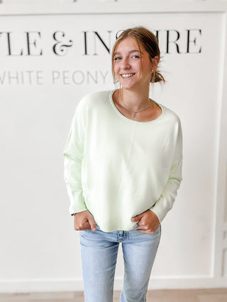 Frances Center Seamed Light Weight Sweater
