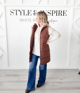 Gwen Long Quilted Vest