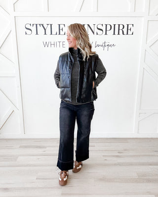 Trudy Quilted Faux Leather Vest