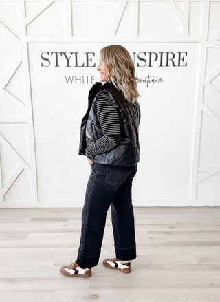 Trudy Quilted Faux Leather Vest