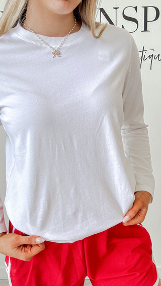 Carol Pima Bliss Boyfriend LS Top