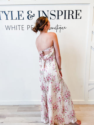 Melana Cowl Back Strapless Jumpsuit