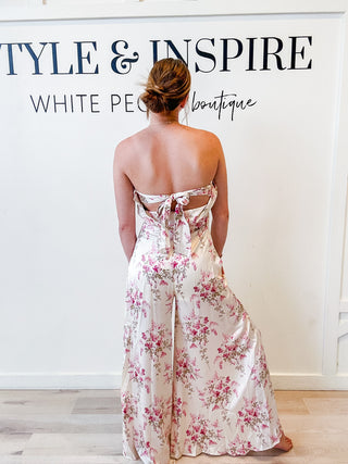 Melana Cowl Back Strapless Jumpsuit
