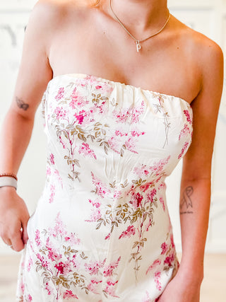 Melana Cowl Back Strapless Jumpsuit