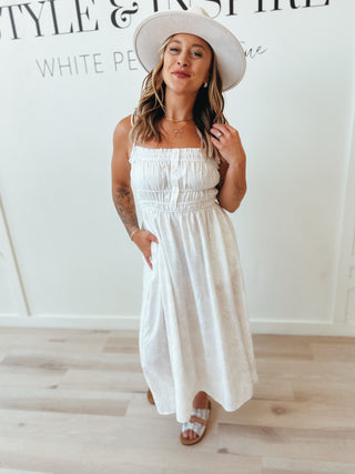 Regina Shoulder Tie Midi Dress