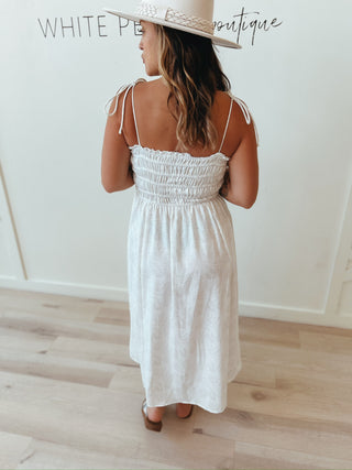 Regina Shoulder Tie Midi Dress