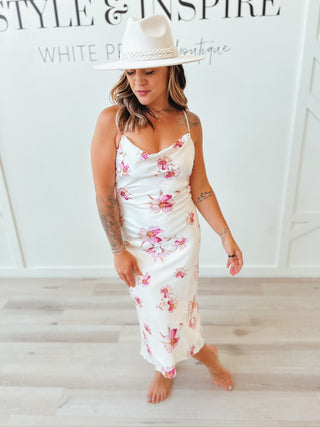 Luisa Floral Cowl Back Slip Dress