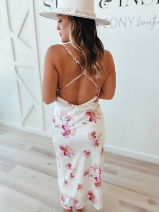 Luisa Floral Cowl Back Slip Dress