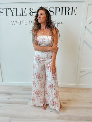 Melana Cowl Back Strapless Jumpsuit