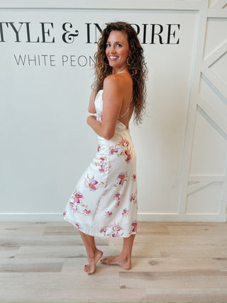 Luisa Floral Cowl Back Slip Dress