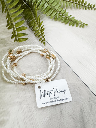 Delicate Pearl and Cross Bead Bracelets. *Final Sale*