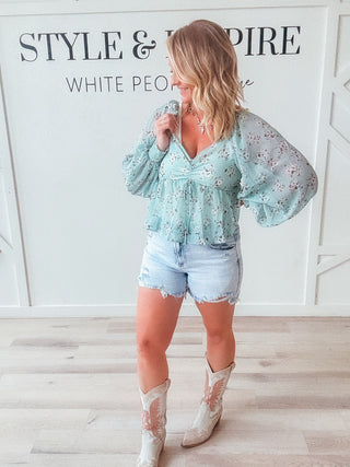 Elaine Floral Babydoll Top