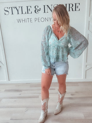 Elaine Floral Babydoll Top
