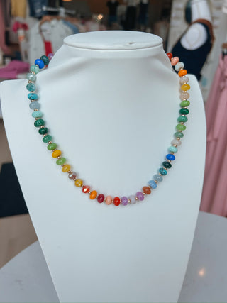 Mixed Material Bead Necklace. *Final Sale*