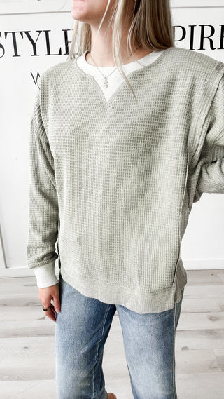 Donna Brushed Thermal Pullover