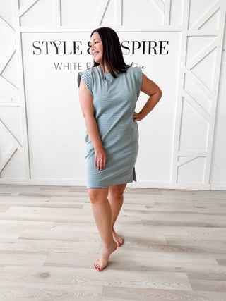 Irene Cap Sleeve Striped Mini Dress