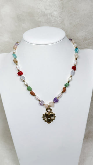 Bead and Heart Charm Necklace. *Final Sale*