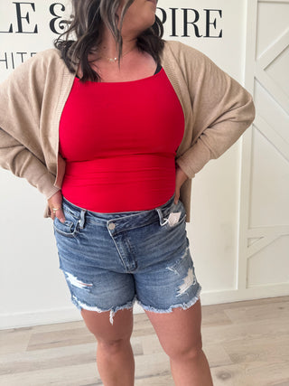 Molly Crossover Side Slit Shorts