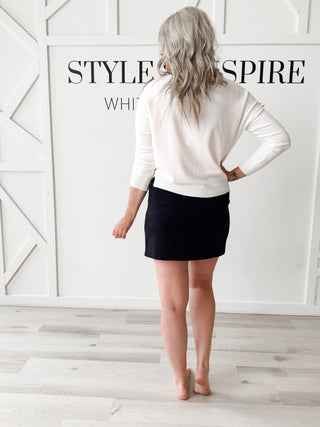 Frances Center Seamed Light Weight Sweater