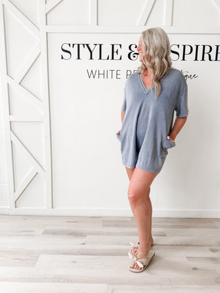 Rennie Half Sleeve Scuba Romper *Final Sale*