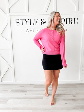 Frances Center Seamed Light Weight Sweater