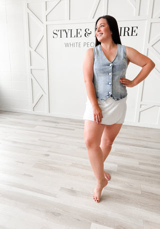 Janet V-Neck Button Down Vest *FINAL SALE*