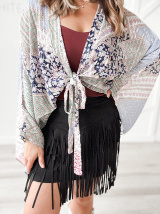 Jasmine Tiered Fringe Mini Skirt