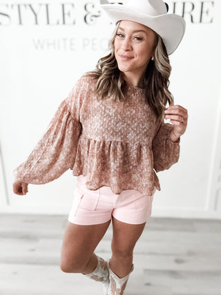 Nora Balloon Sleeve Babydoll Top