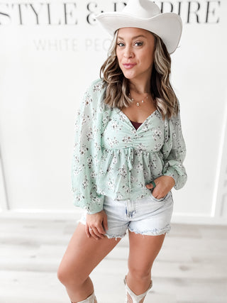 Elaine Floral Babydoll Top