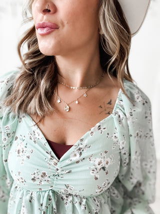 Elaine Floral Babydoll Top