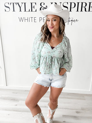 Elaine Floral Babydoll Top