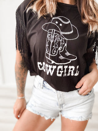 Fringed Cowgirl Graphic Tee