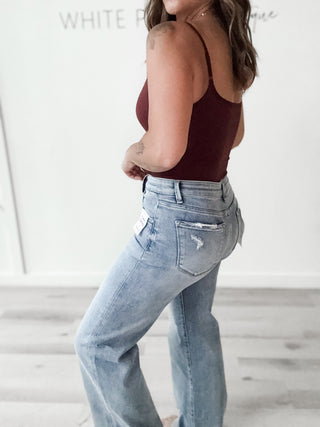 Risen MR TC Wide Leg Distressed Jeans