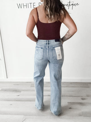 Risen MR TC Wide Leg Distressed Jeans