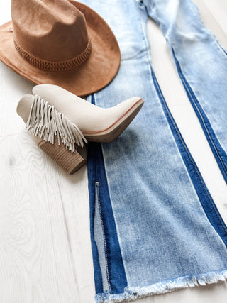 Risen Side Shadow Slit Flare Jean