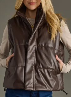 Trudy Quilted Faux Leather Vest
