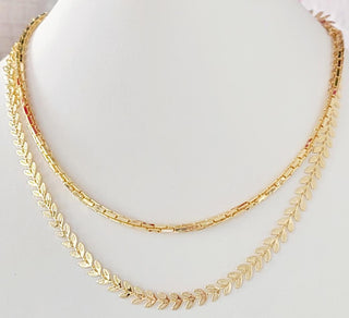 Chevron and Square Chain Necklace *Final Sale*
