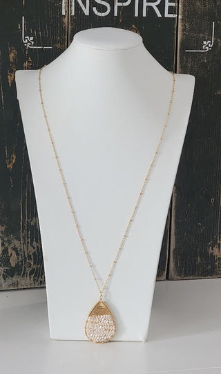 Wire Wrapped Chevron Bead Necklace *Final Sale*