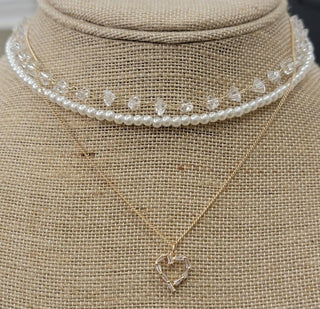 Layered Pearl Heart Necklace. *Final Sale*