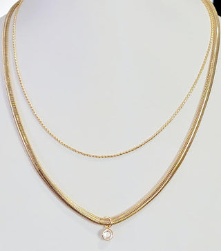 Layered CZ Chain Necklace. *Final Sale*