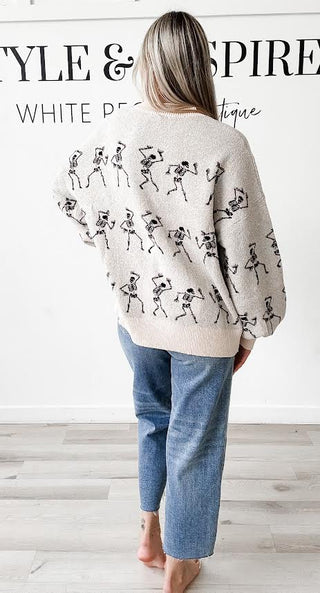 Autumn Dancing Skeleton Sweater