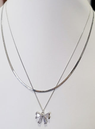 Crystal Bow Serpentine Necklace. *Final Sale*