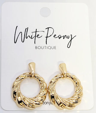 Open Wave Circle Post Earrings *Final Sale*