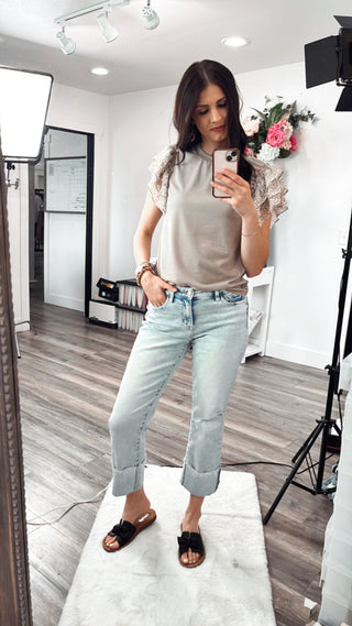 Kara Leopard Ruffle Sleeve Top