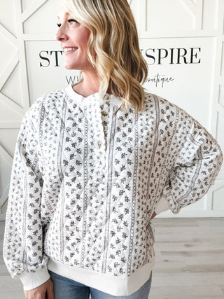 Isla Floral Quilted Henley