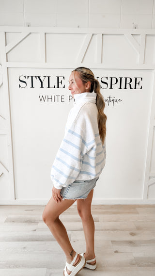 Kenna Half Snap Stripe Pullover
