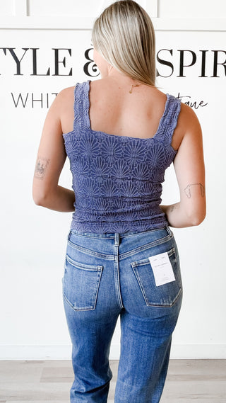 Nikibiki Lace Textured Square Neck Top